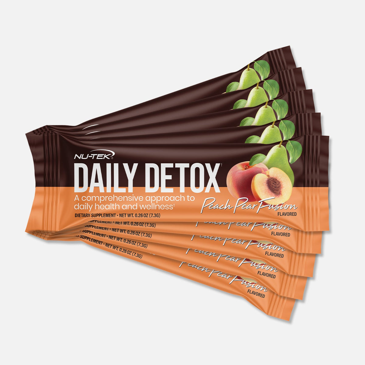 NU-TEK Nutrition Daily Detox Stick Packs Peach Pear Fusion (12 Stick Packs) supplement