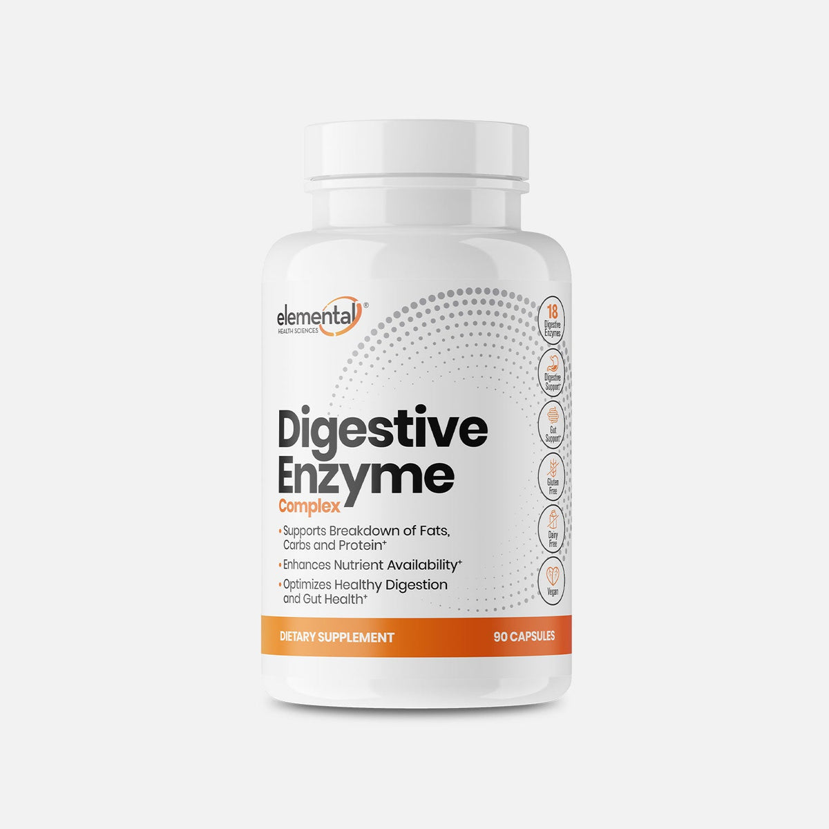 Elemental Health Sciences Digestive Enzyme Complex 90 Capsules supplement