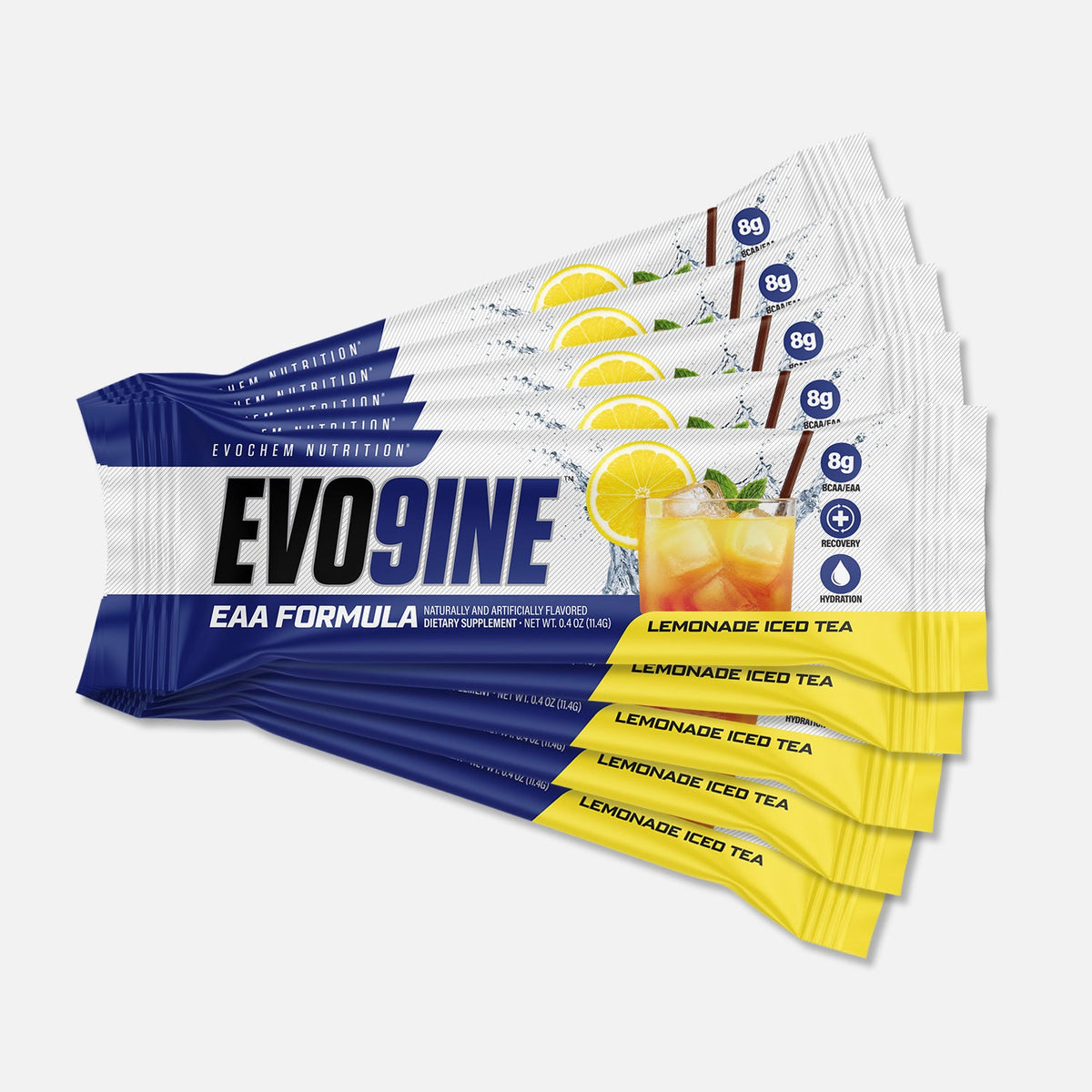 EvoChem Nutrition EVO9INE Stick Packs Lemonade Iced Tea (12-pack) supplement