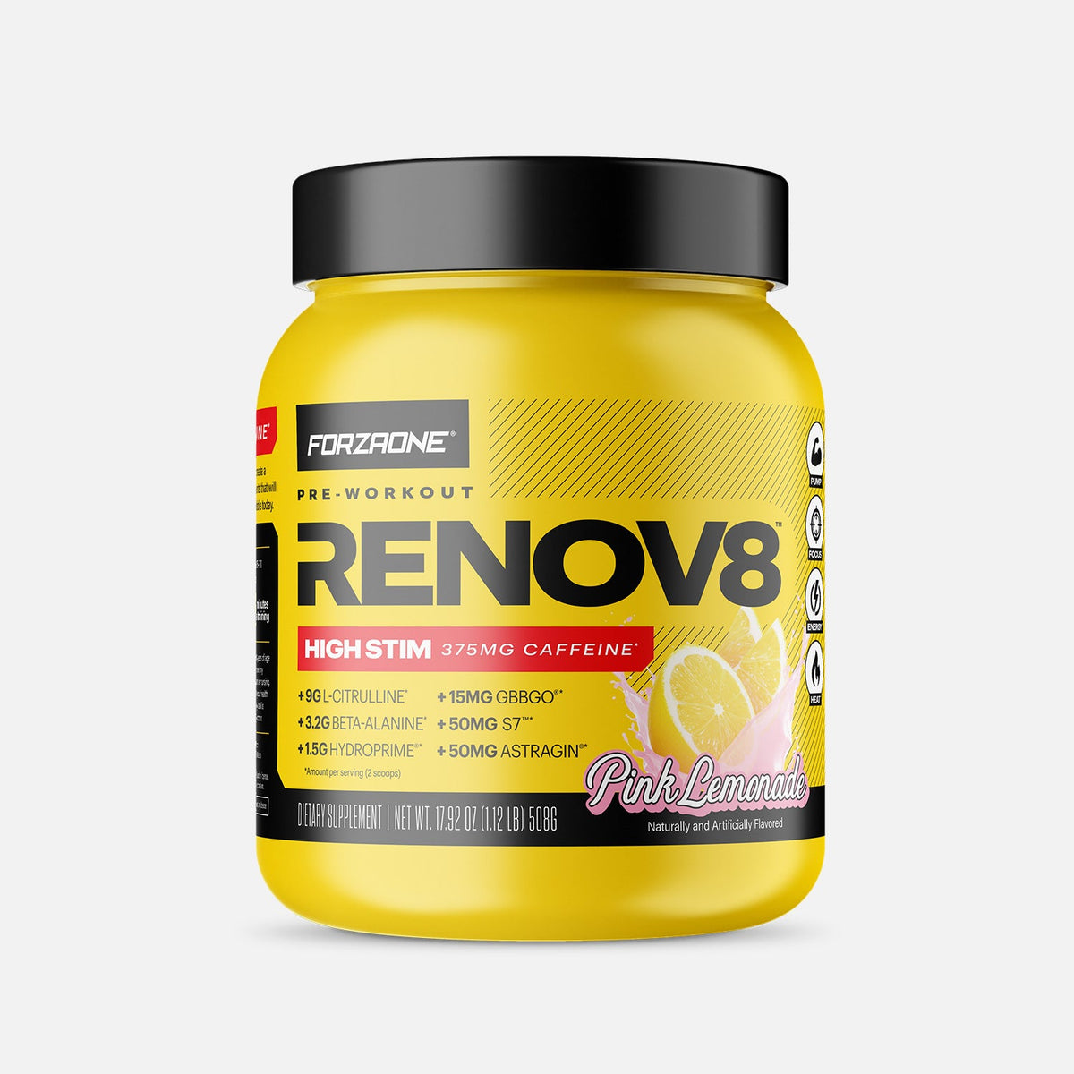 Forzaone Performance Nutrition RENOV8 Pink Lemonade (High Stim) supplement