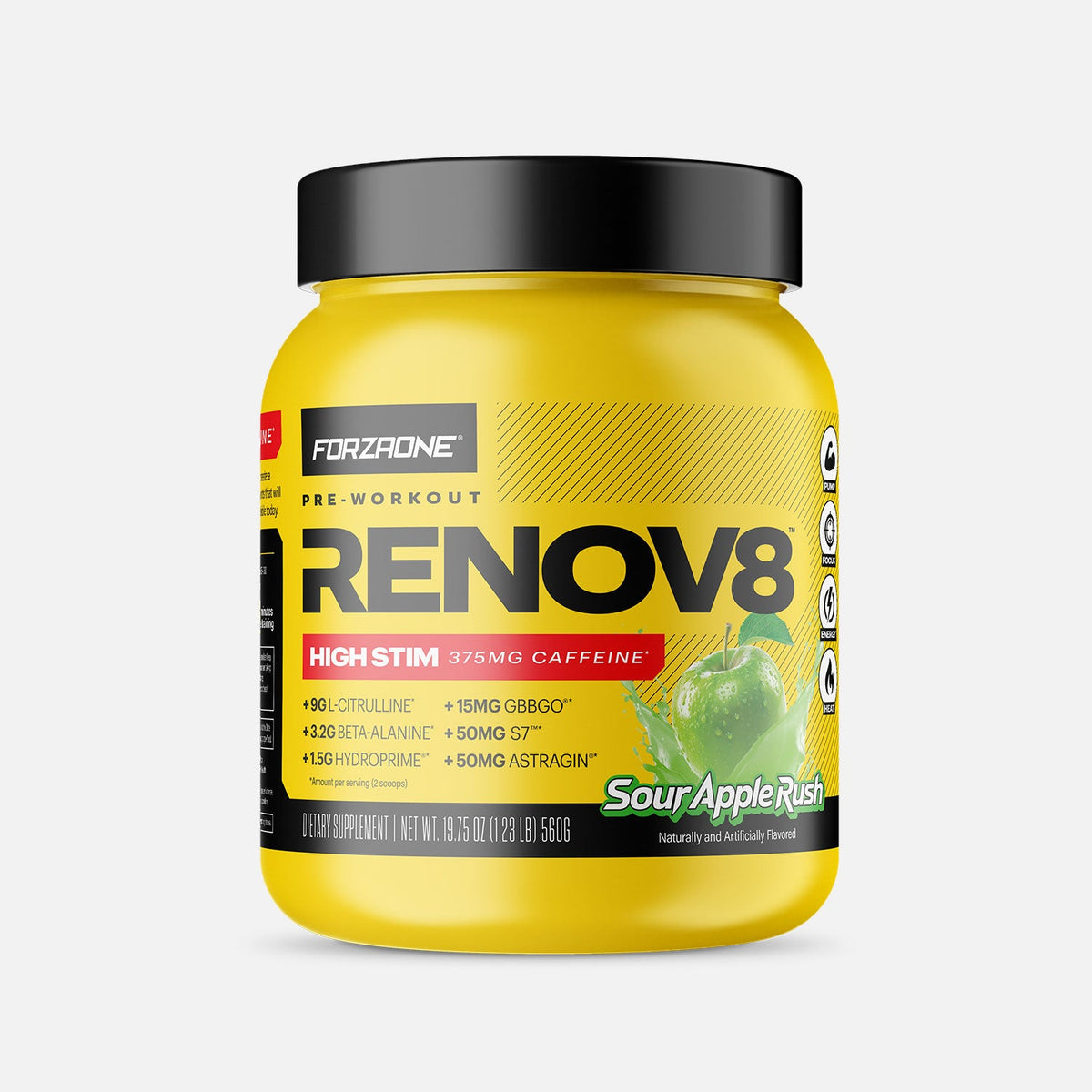 Forzaone Performance Nutrition RENOV8 Sour Apple Rush (High Stim) supplement