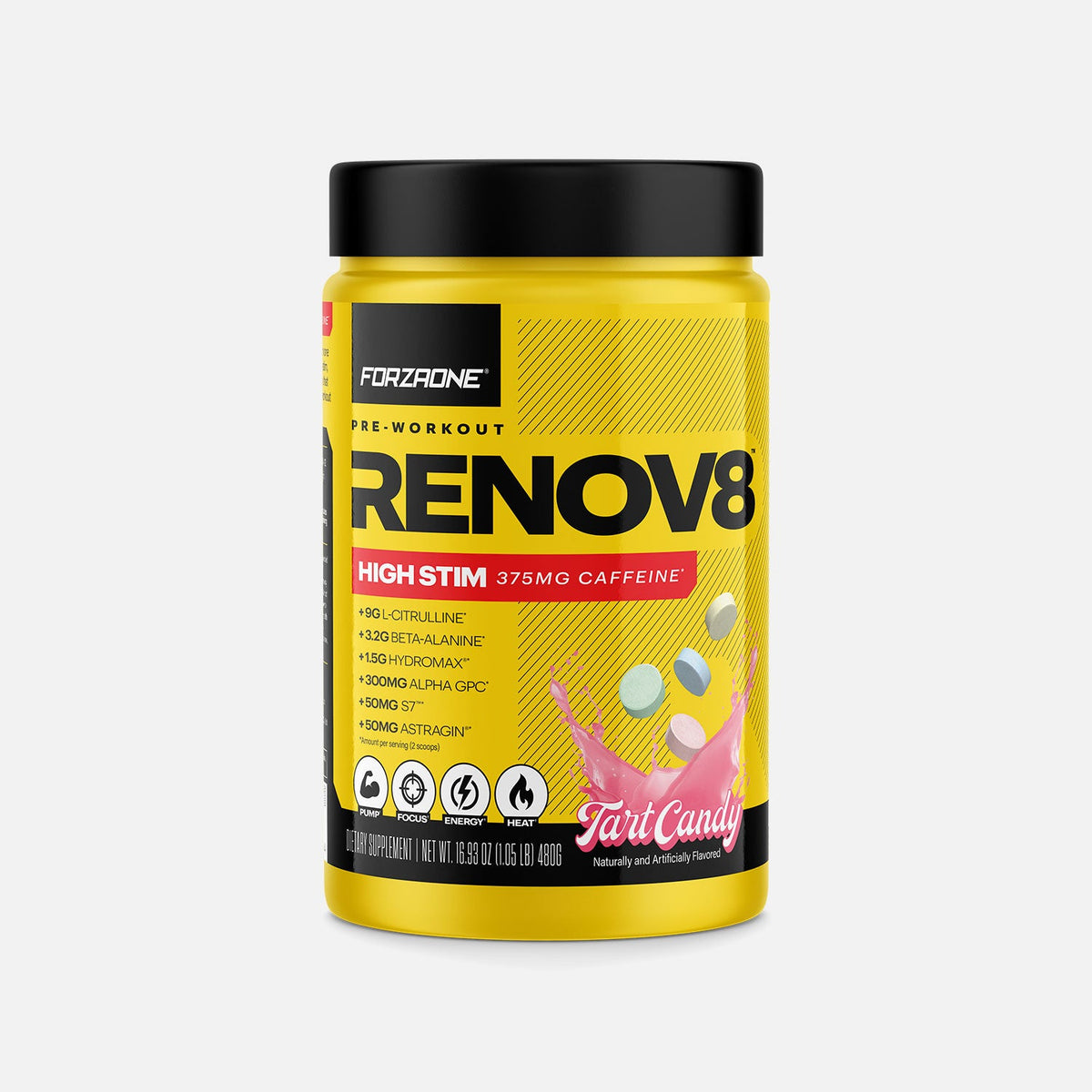 Forzaone Performance Nutrition RENOV8 Tart Candy (High Stim) supplement