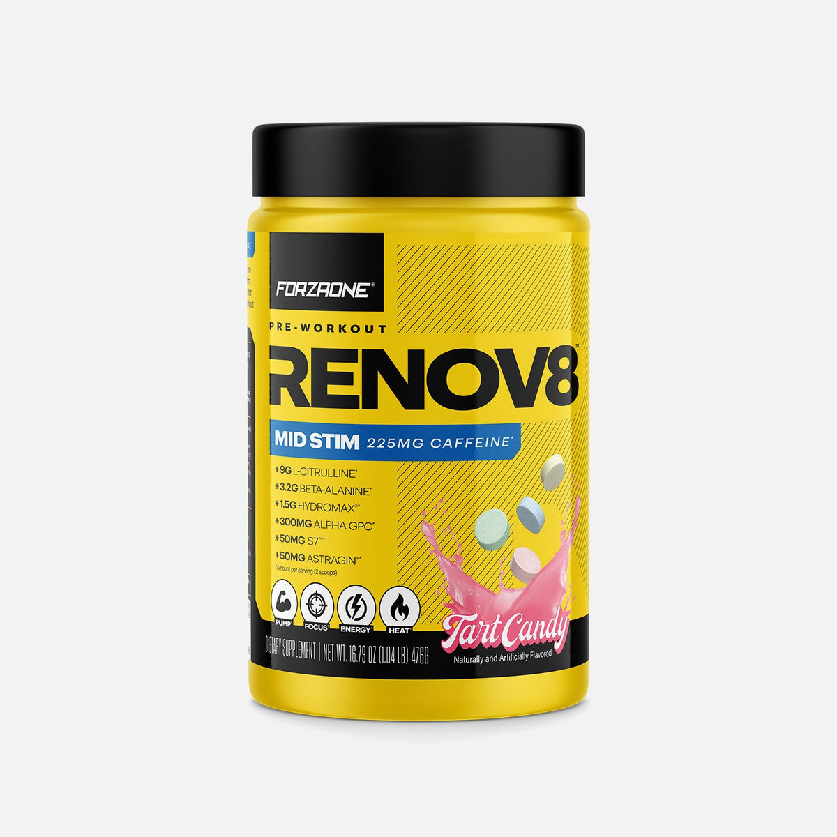 Forzaone Performance Nutrition RENOV8 Tart Candy (Mid Stim) supplement