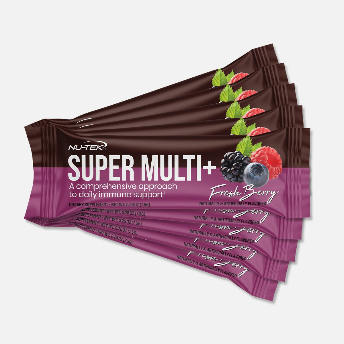 NU-TEK Nutrition Super Multi+ Stick Packs Fresh Berry (12 Stick Packs) supplement