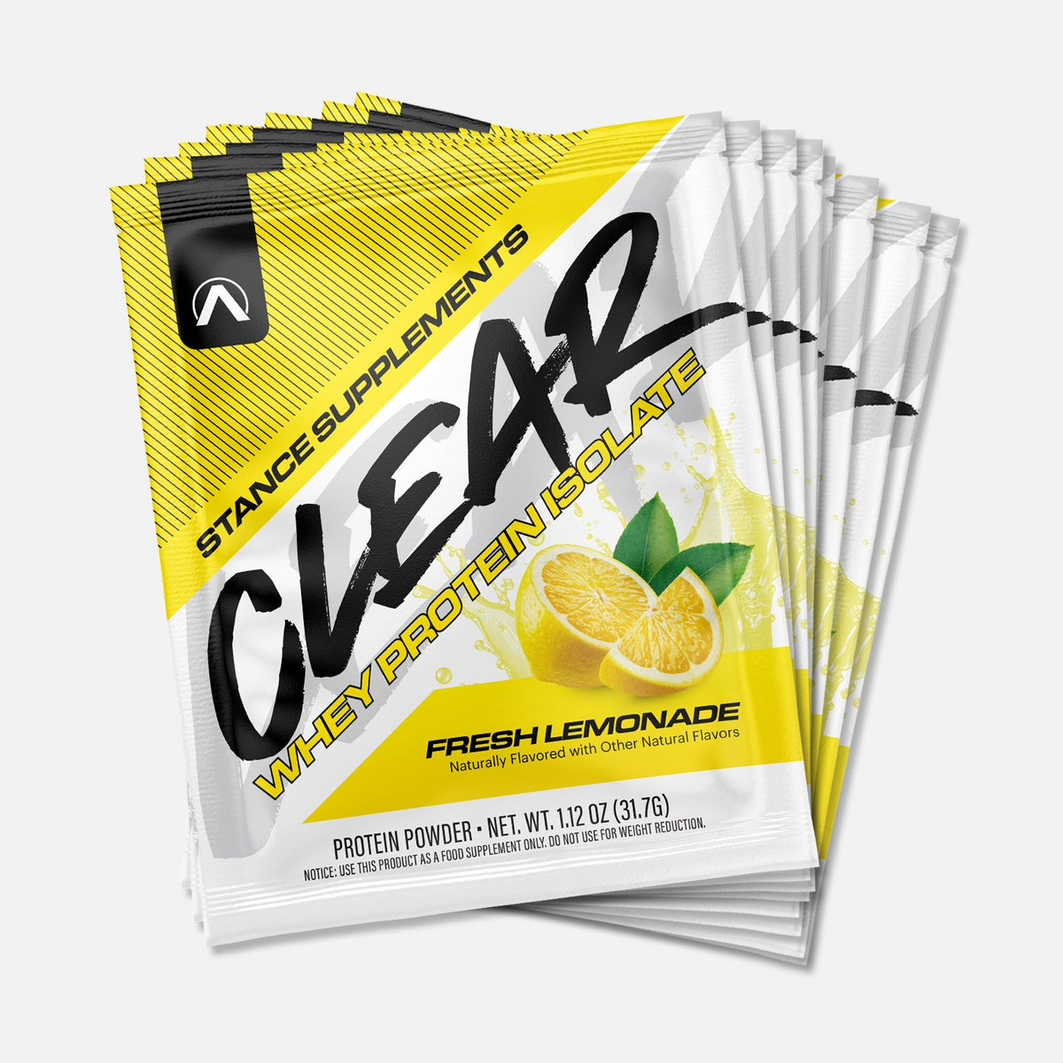 Stance Supplements Clear Whey Protein Isolate (Single Serving Packets) Fresh Lemonade (12 pack) supplement
