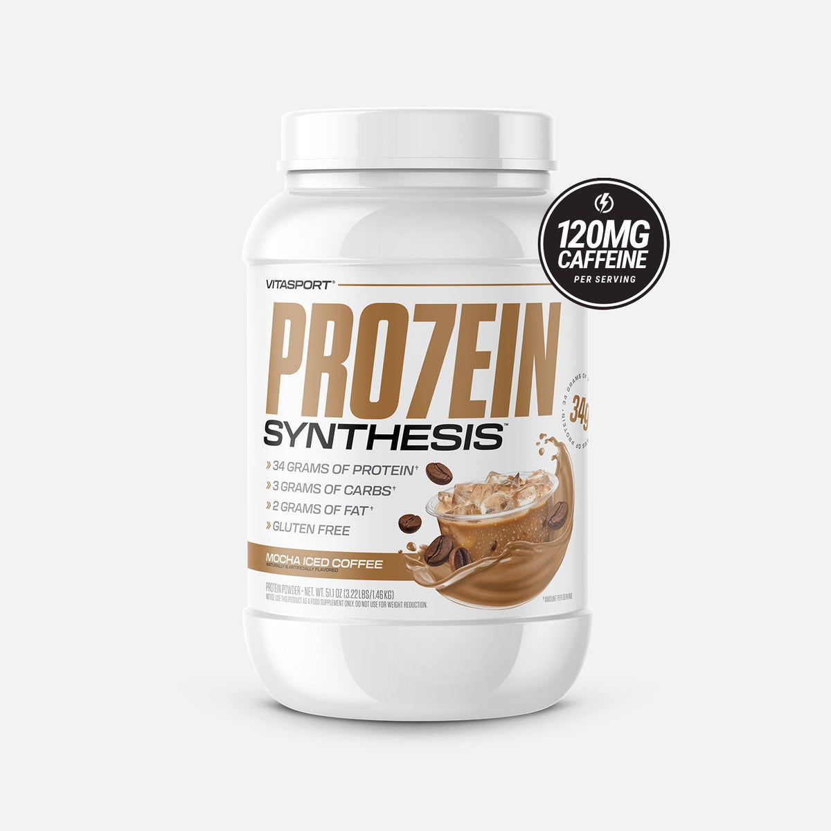 Vitasport PRO7EIN Synthesis Mocha Iced Coffee (3lb) (120mg Caffeine) supplement