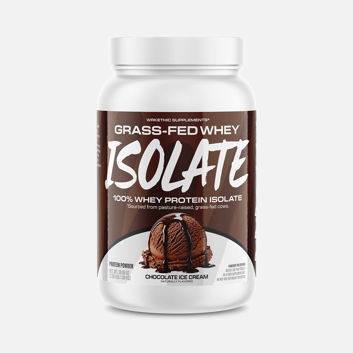 WRKETHIC Supplements Grass-Fed Whey Isolate Chocolate Ice Cream supplement