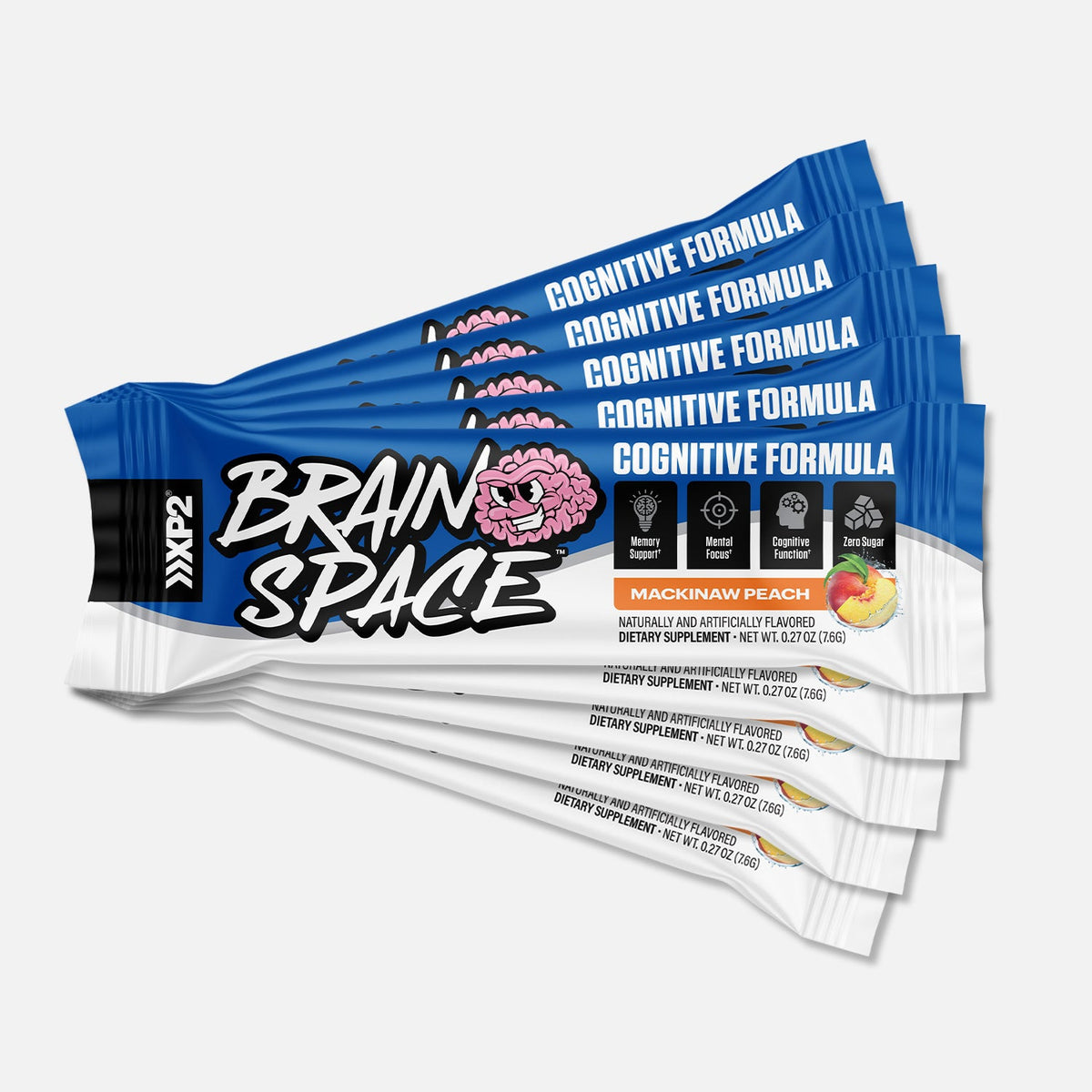 Xcelerated Performance Products Brainspace Stick Packs Mackinaw Peach (Caffeine free) (12 Stick Packs) supplement